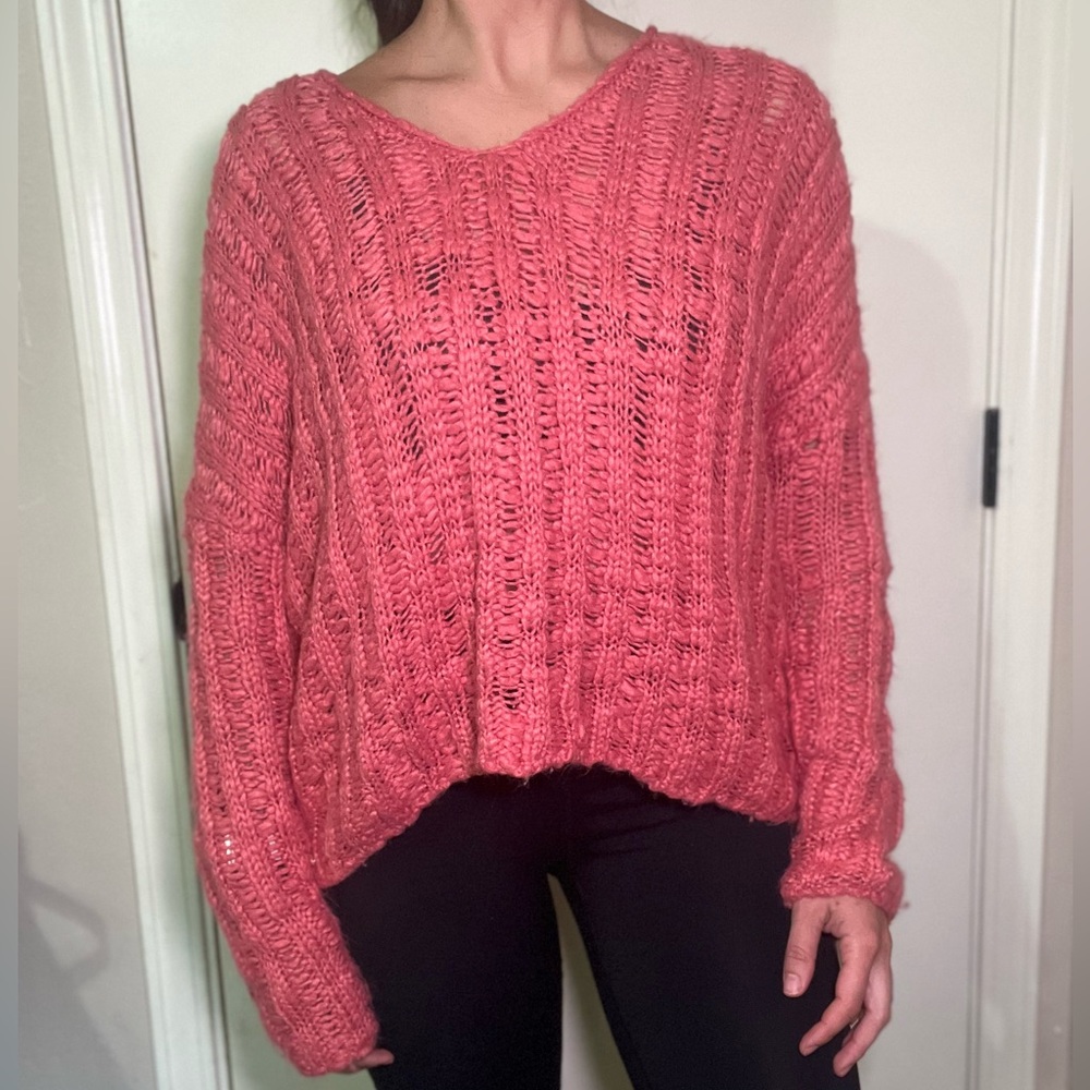 Urban Outfitters Coral V-Neck Sweater